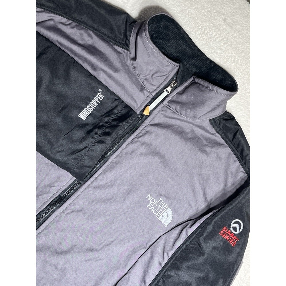 The North Face Summit Series Windstopper Jacket Men's XXL Gray Black Zipper EUC